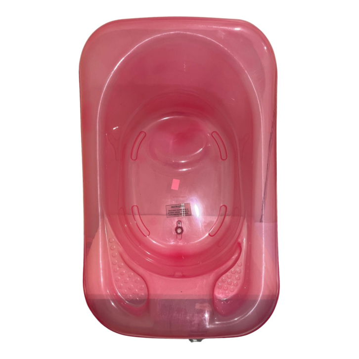 Banheira Plastibaby Simples Translucido Transparente Rosa-claro 82cm X 55cm X 24cm Con Desenho De Lisa