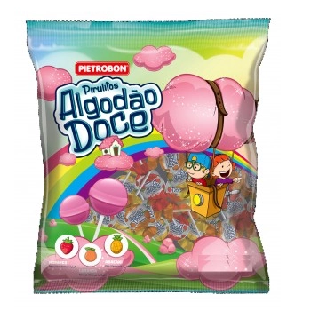 Pirulito Bola Algodao Doce 200g Pietrobon
