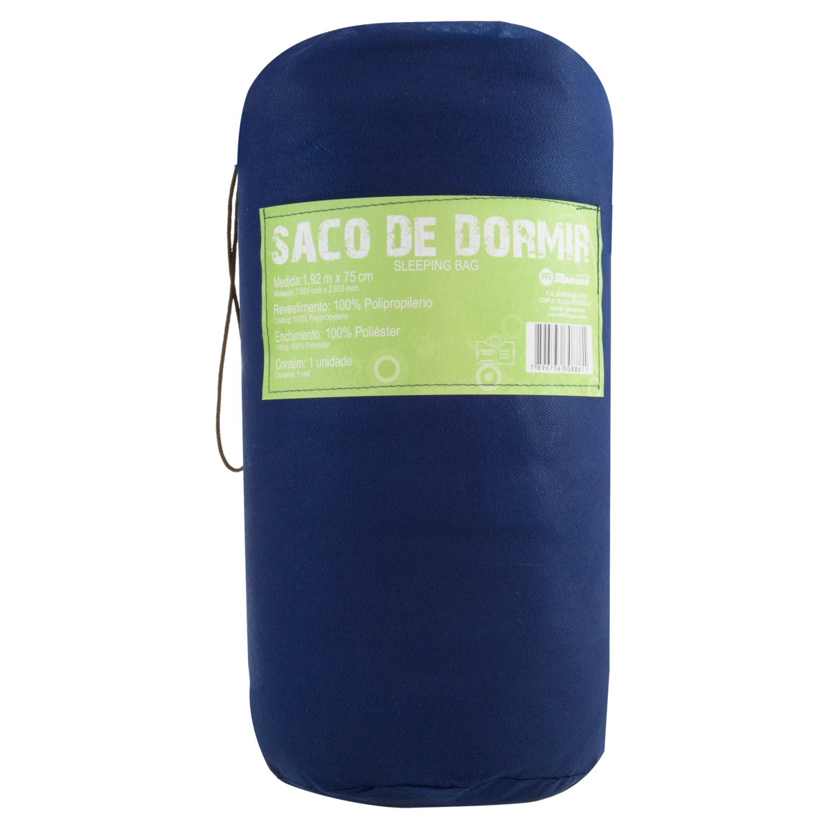 Saco De Dormir Sleeping Bag Azul F.a. Maringá 1,92m X 75cm