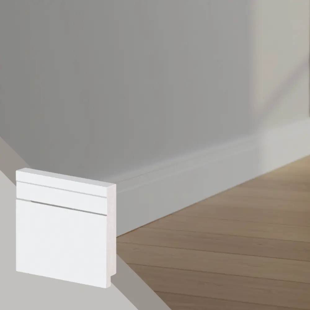 Kit 10 Rodapés De Poliestireno Arquitech 51007 Frisado 7cm 2,40m Branco