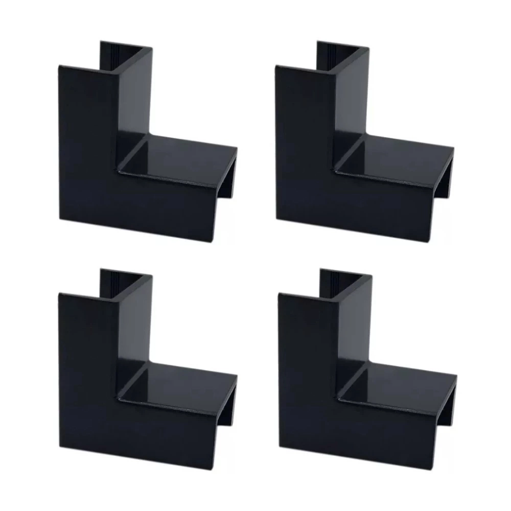 Kit 4 Conexão Cotovelo Interno Preto Curva Canaleta 20x10mm