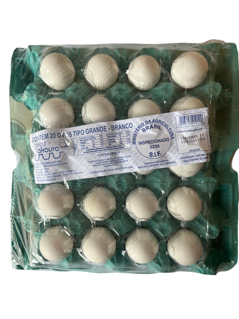 Ovos Barbosa Grande Bco Pvc C/20