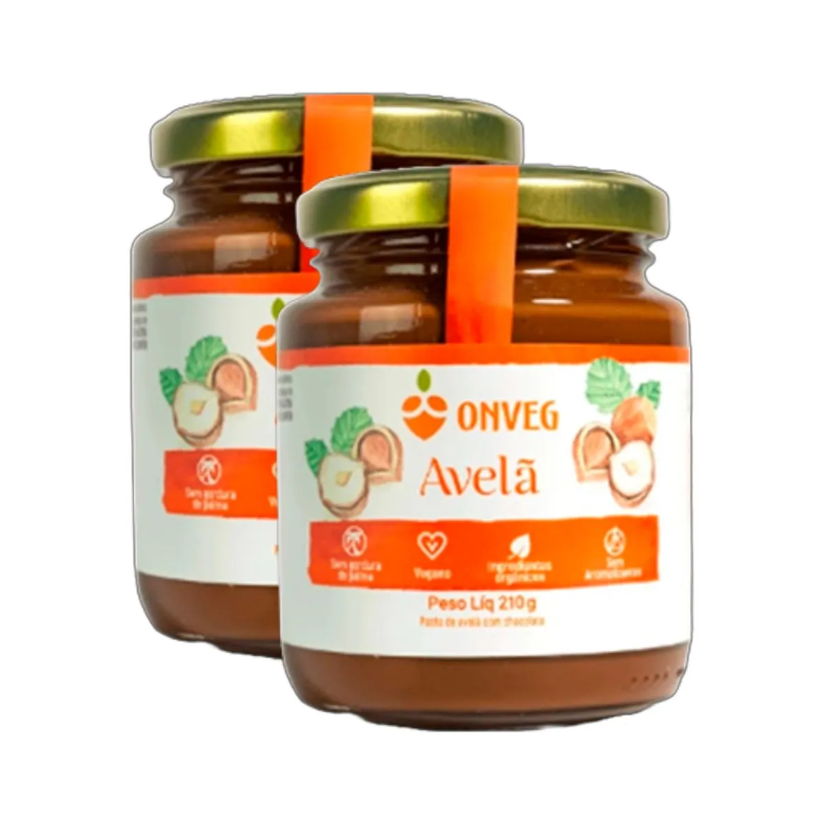 Kit 2X: Pasta de Avelã com Chocolate Onveg 210g