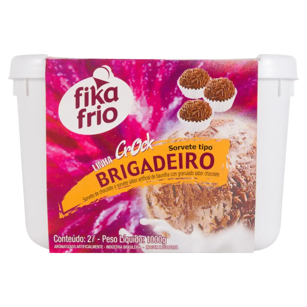 Sorvete Brigadeiro Fika Frio Crock Pote 2l