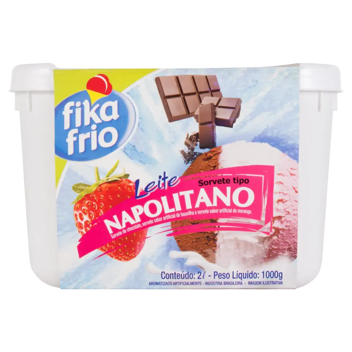 Sorvete Napolitano Fika Frio Leite Pote 2l