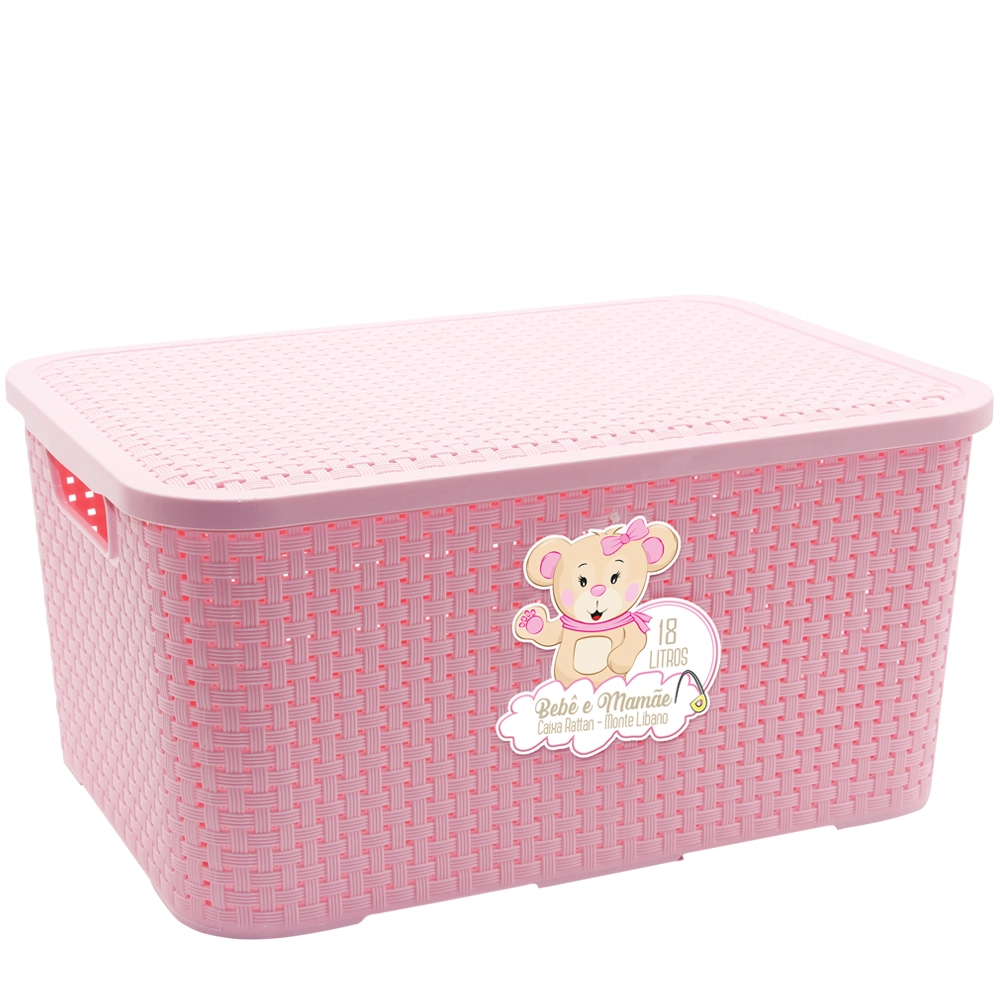 Caixa Rattan Rosa 18l Bm2080 Monte Libano