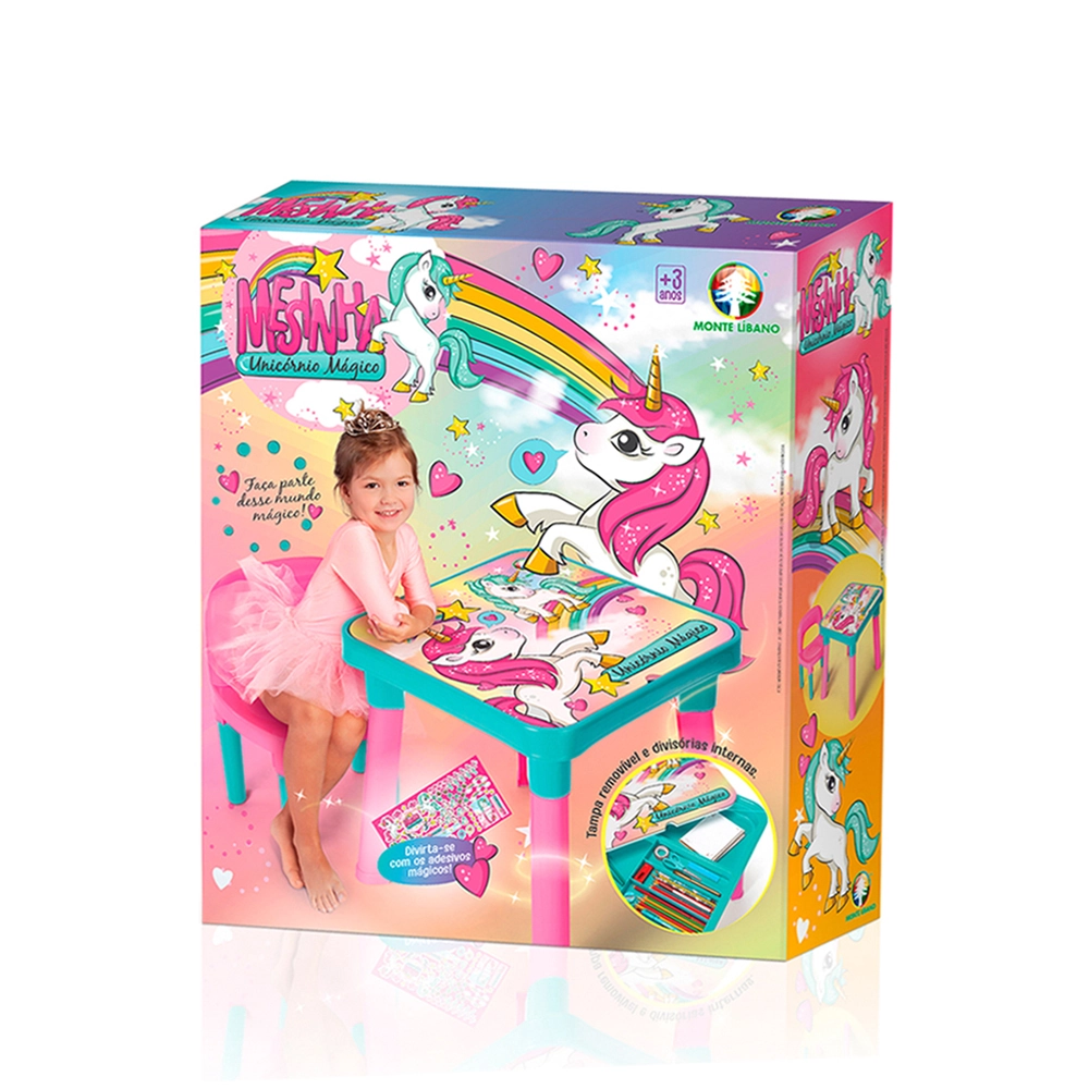 Mesinha Infantil com Cadeira Unicórnio - Monte Líbano