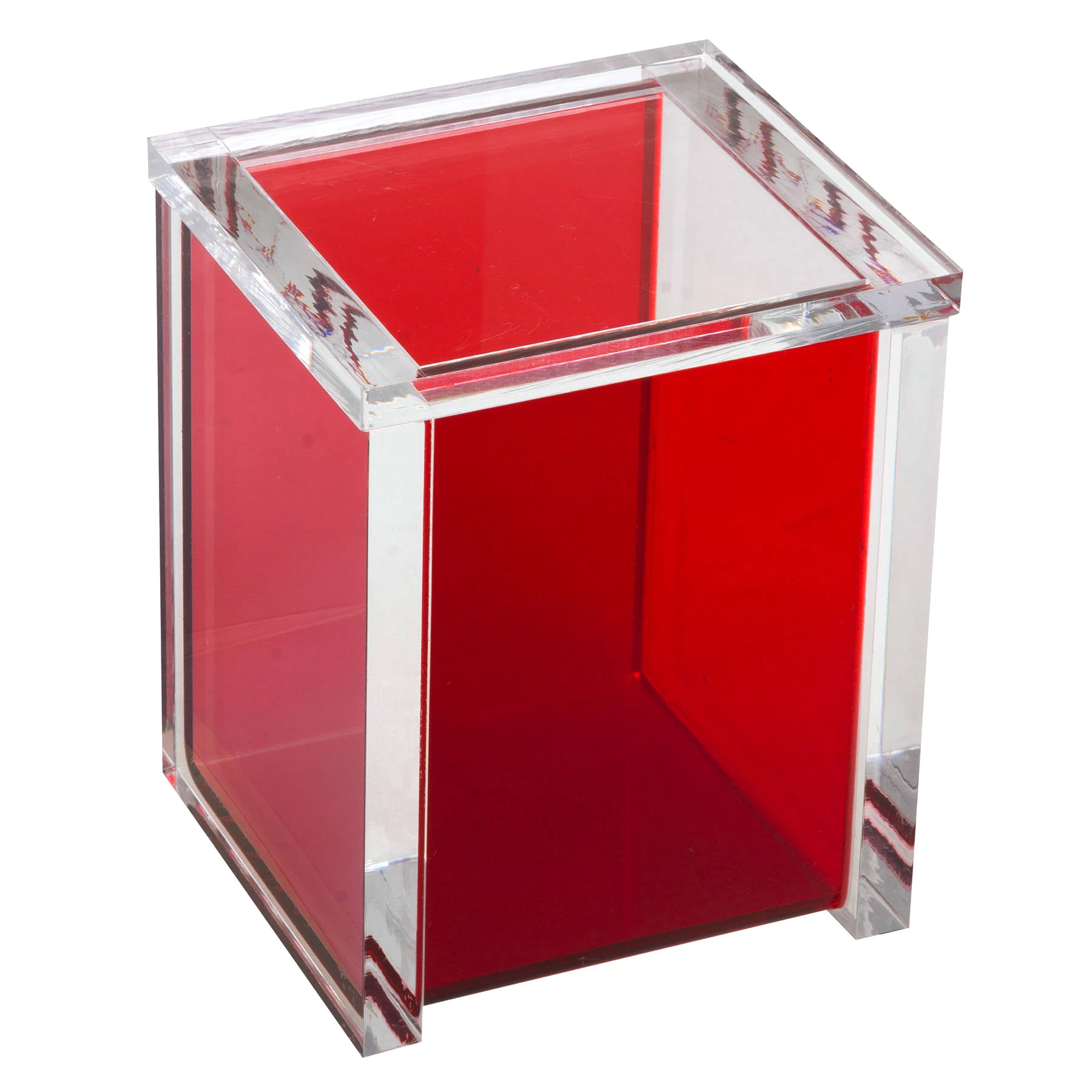 Porta Algodão Vermelho em Acrílico Nobre Formacril