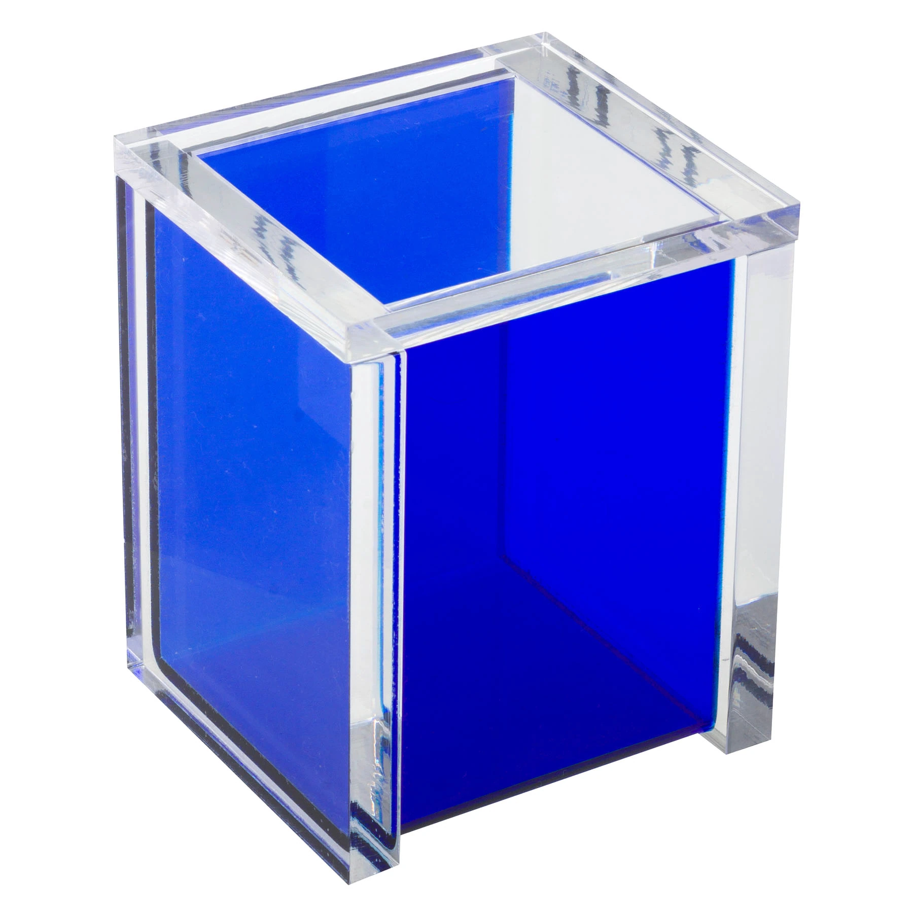 Porta Algodão Azul em Plástico Acrílico Formacril