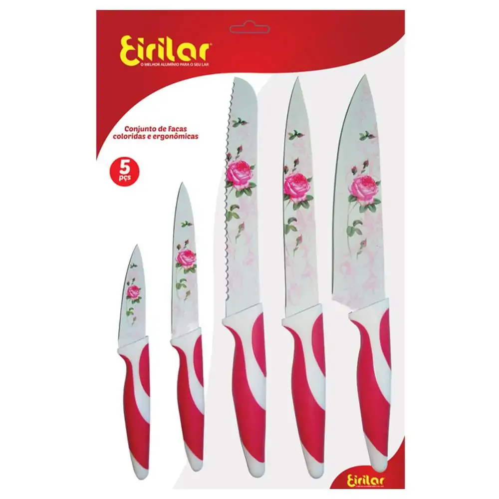 Jogo De Facas Eirilar C/5 Pecas Rosas