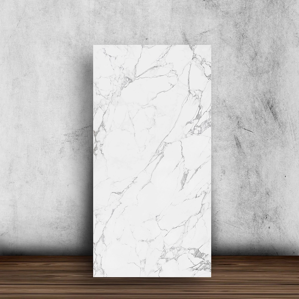 Placa Decorativa Flexível 3d Revestimento De Parede Mármore Branco - 90x60cm