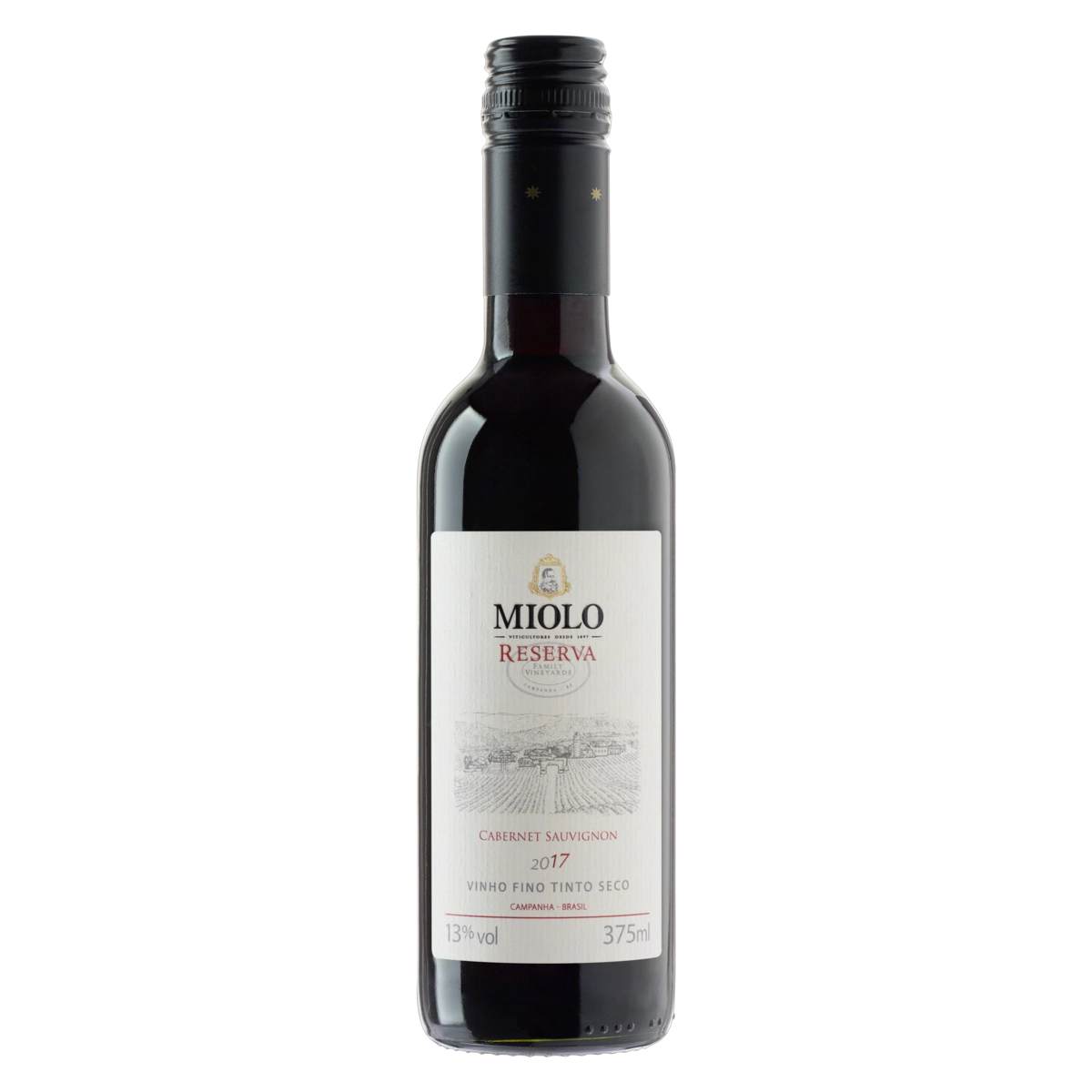 Vinho Brasileiro Tinto Seco Reserva Miolo Cabernet Sauvignon Campanha Garrafa 375ml