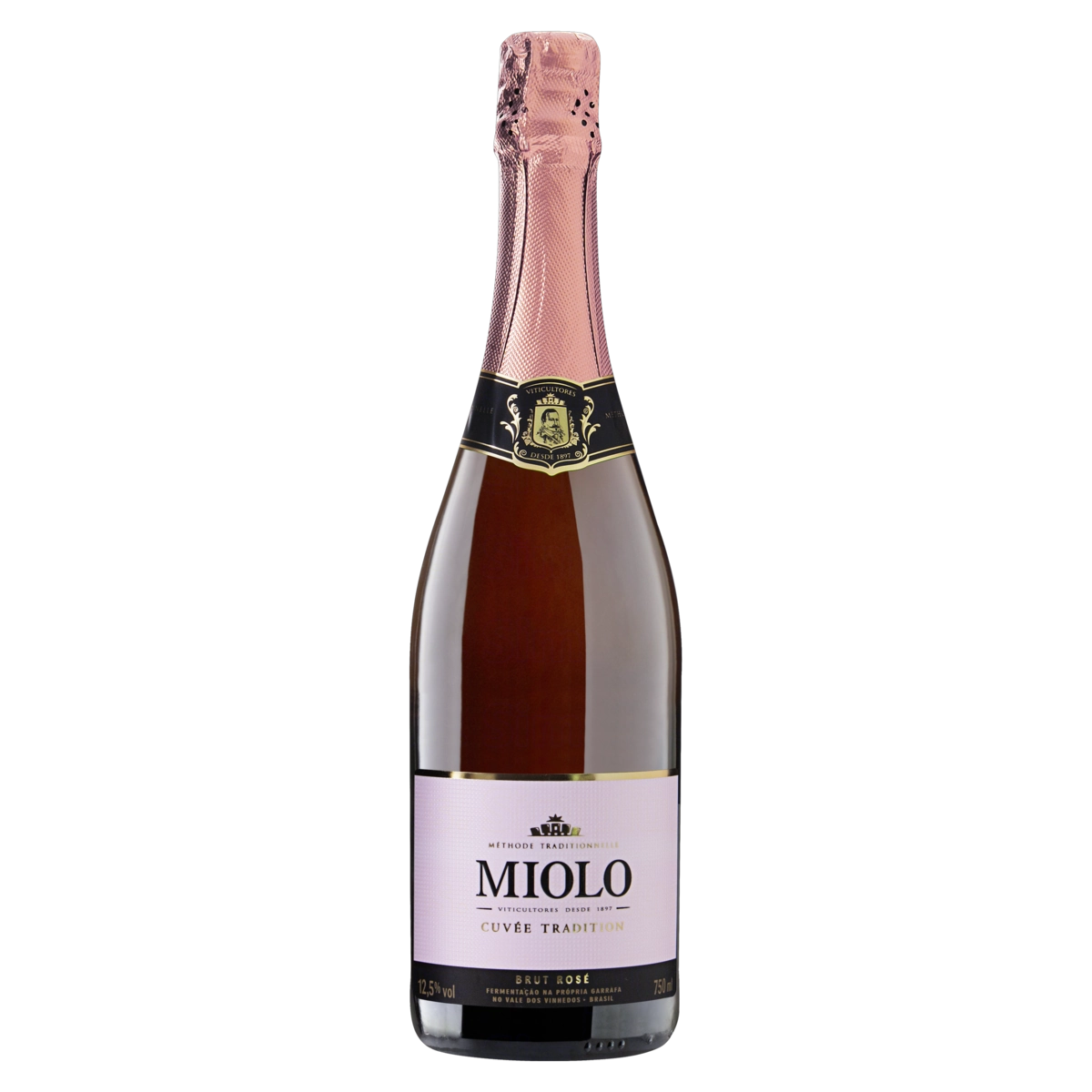 Espumante Brasileiro Rosé Brut Miolo Cuvée Tradition Chardonnay Pinot Noir Vale Dos Vinhedos Garrafa