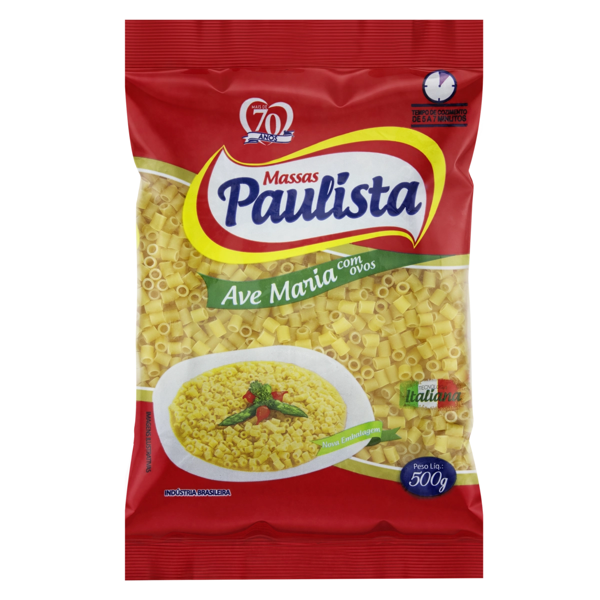 Macarrão Com Ovos Ave Maria Massas Paulista Pacote 500g