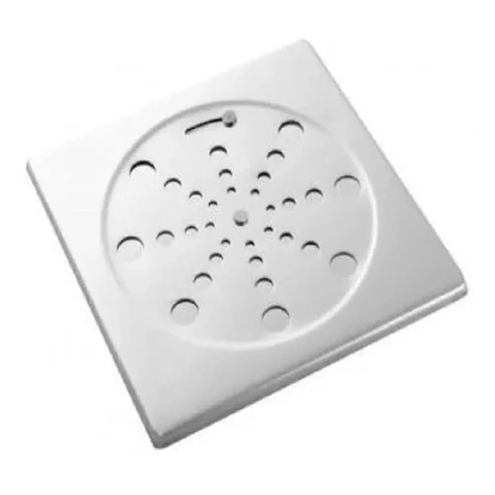 Ralo Grelha Inox Para Banheiro Quadrado 10x10 Com Fecho Casagrande Mundial