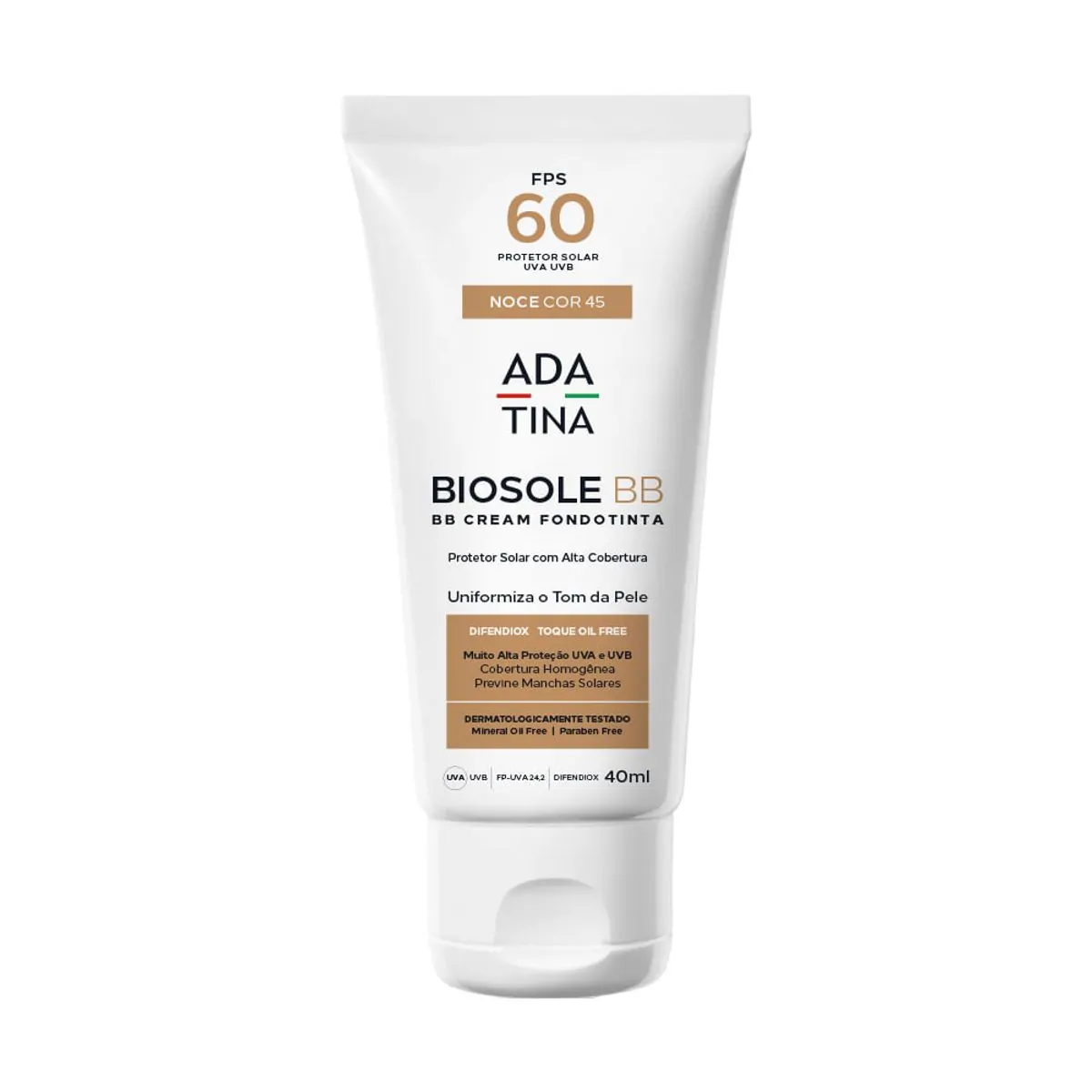 Protetor Solar Ada Tina Biosole BB Noce FPS 60 40ml