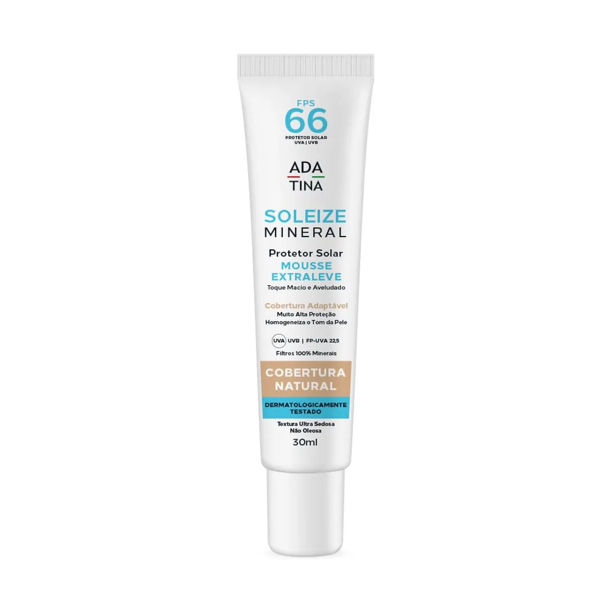 Protetor Solar Ada Tina Soleize Mineral FPS 66 30ml