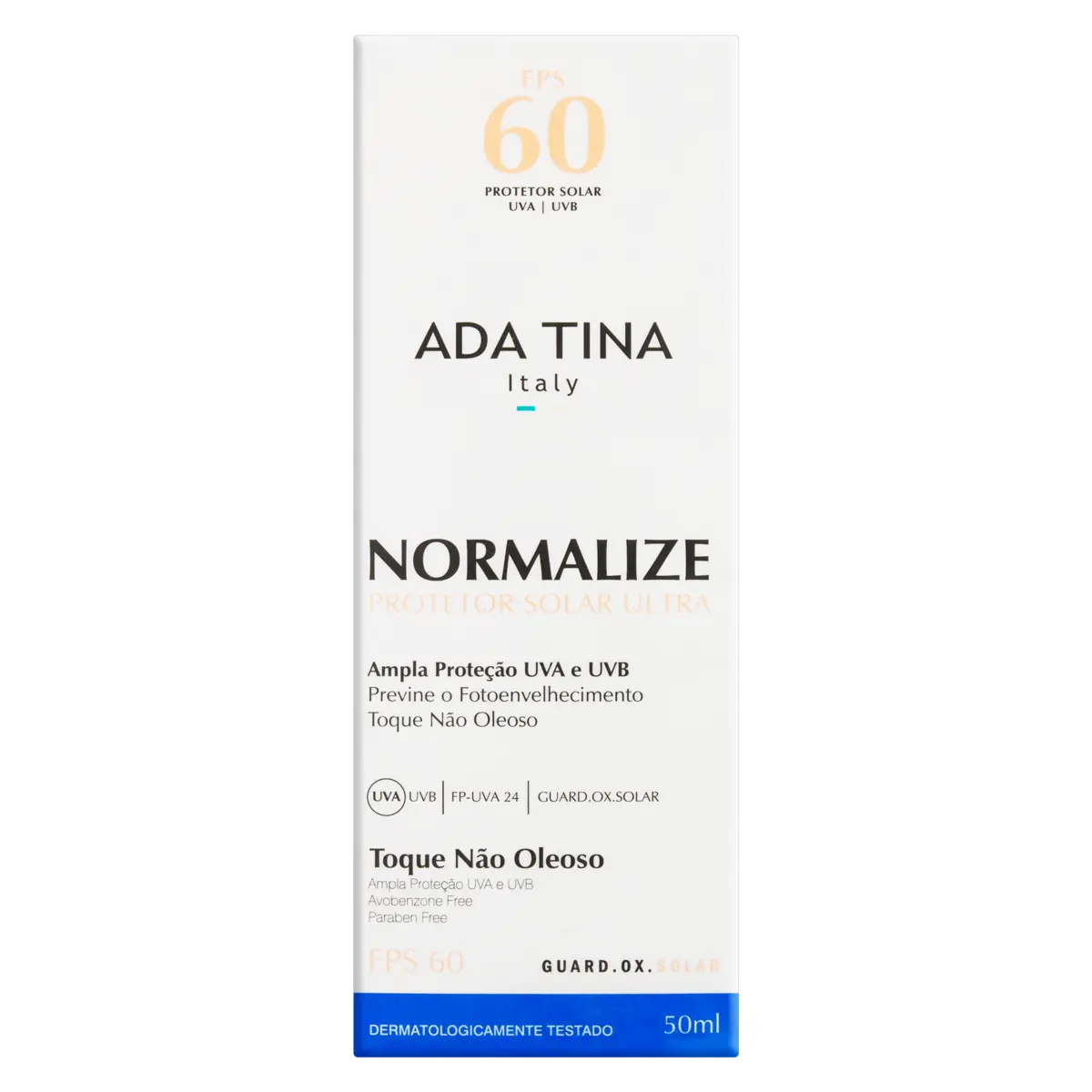 Protetor Solar Ultra Fps 60 Ada Tina Normalize Caixa 50ml
