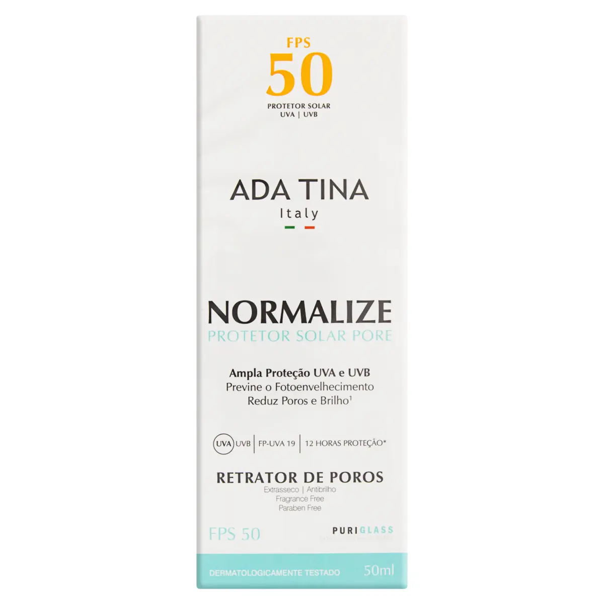 Protetor Solar Pore Fps 50 Ada Tina Normalize Caixa 50ml
