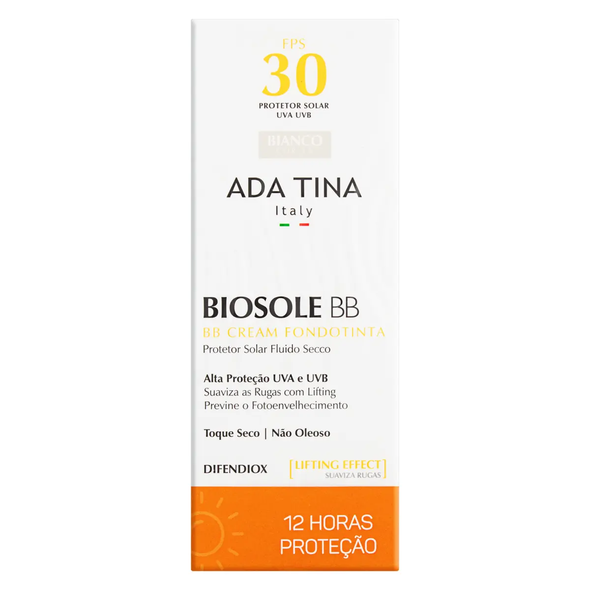 Protetor Solar Toque Seco Fps 30 Bianco Ada Tina Biosole Bb Caixa 40ml