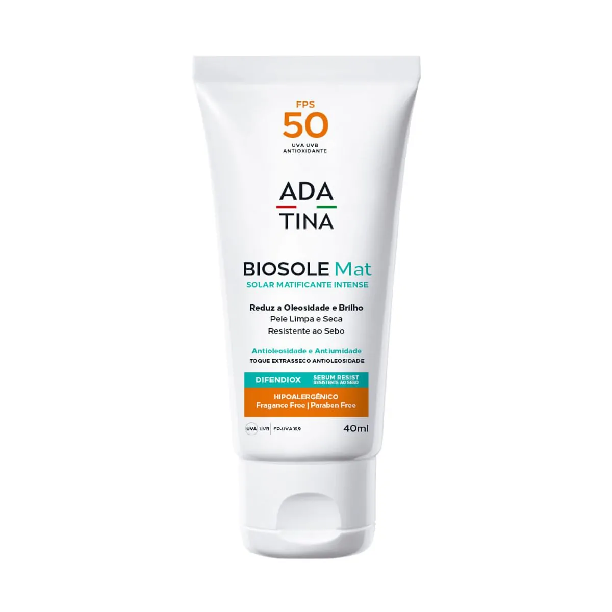 Protetor Solar Ada Tina Biosole MAT FPS 50 40ml