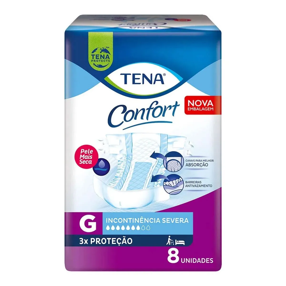 Fralda Geriátrica G Tena Confort 8 Unidades