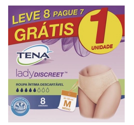 Roupa íntima Lady Discreet Tamanho M 8 Unidades Tena