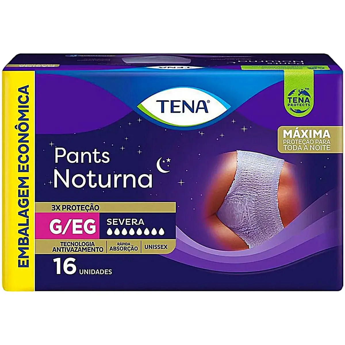 Roupa íntima Descartável Unissex Pants Tena Noturna G/eg Pacote Leve 16 Pague 14 Unidades