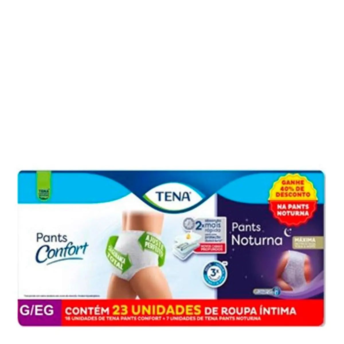 Kit 16 Roupas íntimas Descartáveis Pants Confort 7 Noturnas Tena G/eg Grátis 40 De Desconto Na Pants