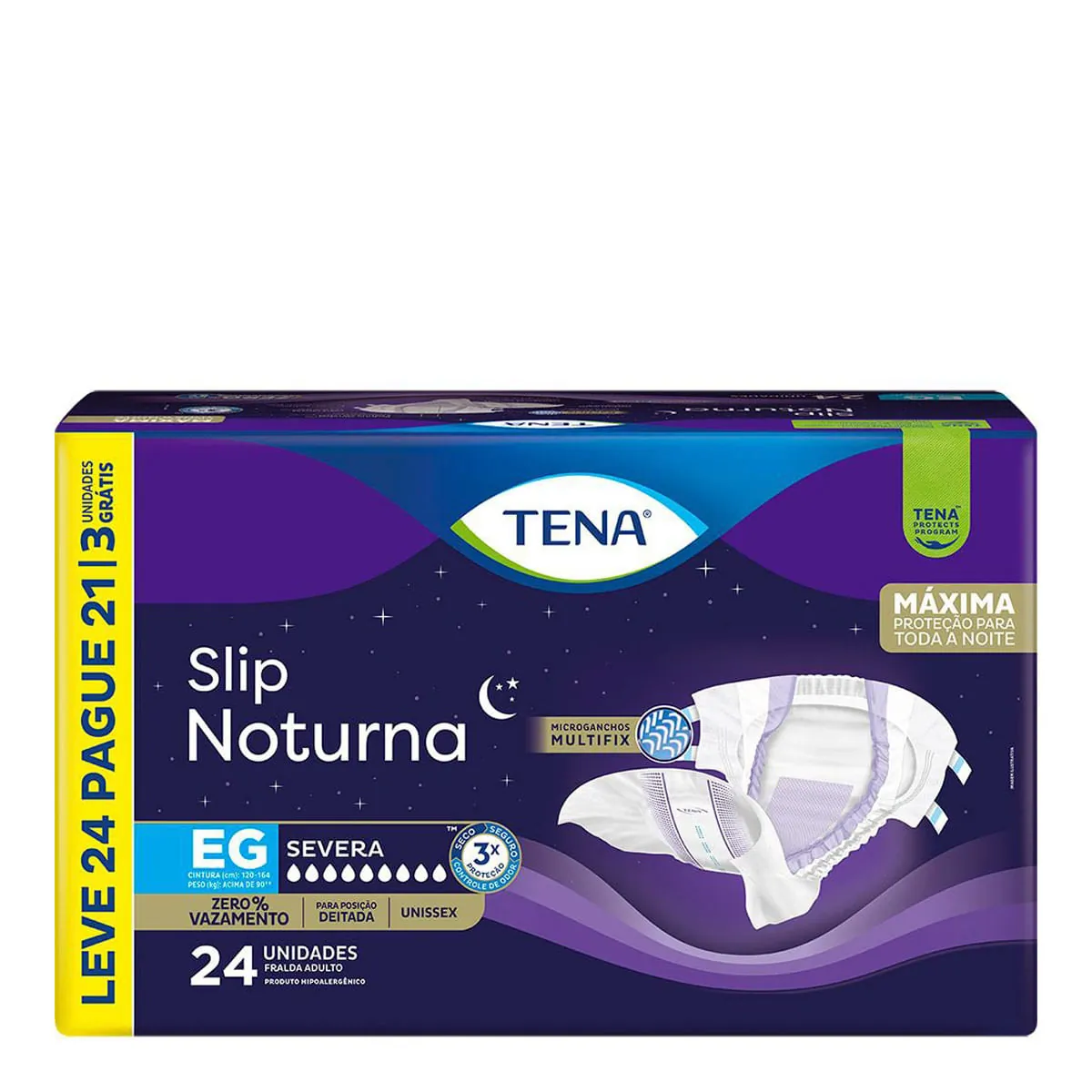 Fralda Geriátrica Tena Slip Noturna EG 24 Unidades