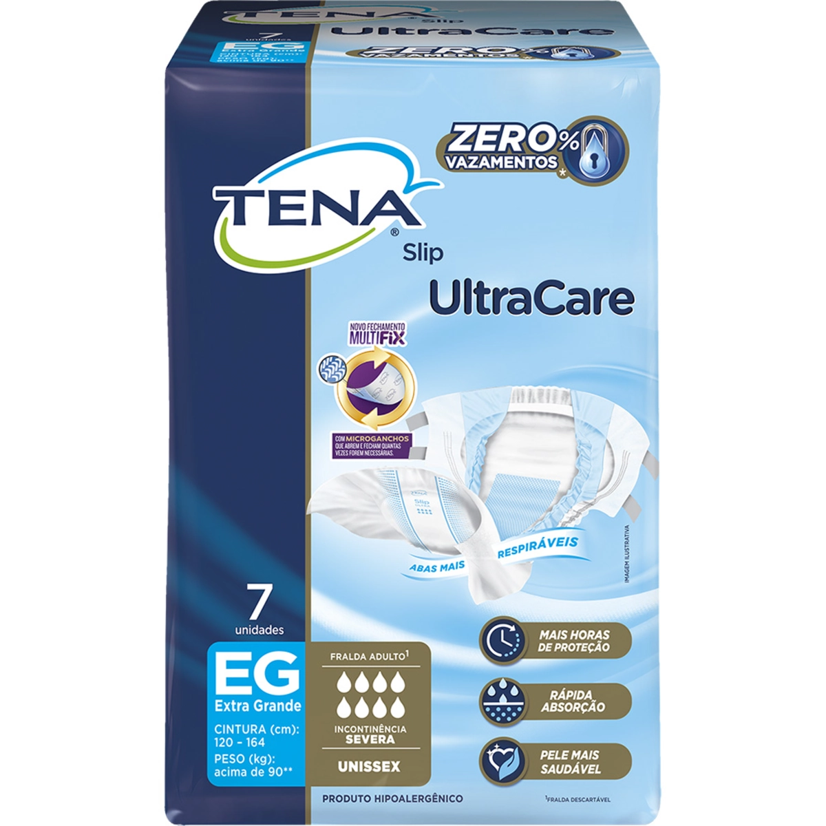 Fralda Descartável Adulto Tena Slip Ultracare Eg Pacote 7 Unidades