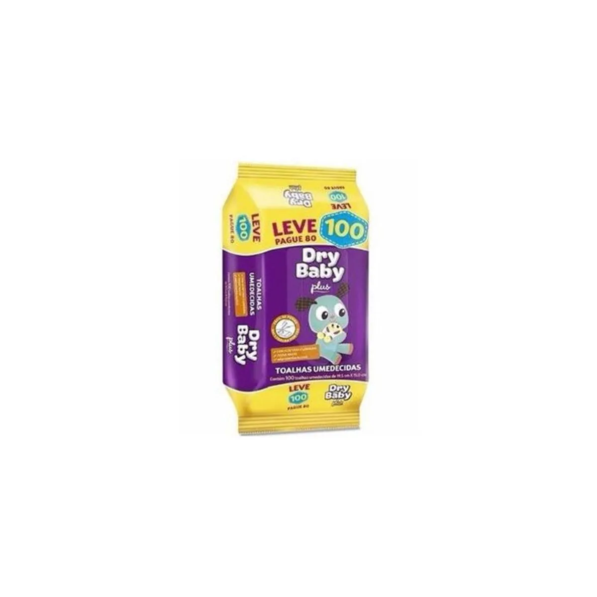 Toalha Umedecida Infantil Macia Dry Baby Plus Pacote 100 Unidades Leve Mais Pague Menos