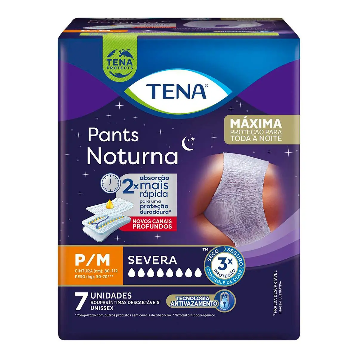 Roupa Íntima Tena Pants Noturna P/M - 7 unidades