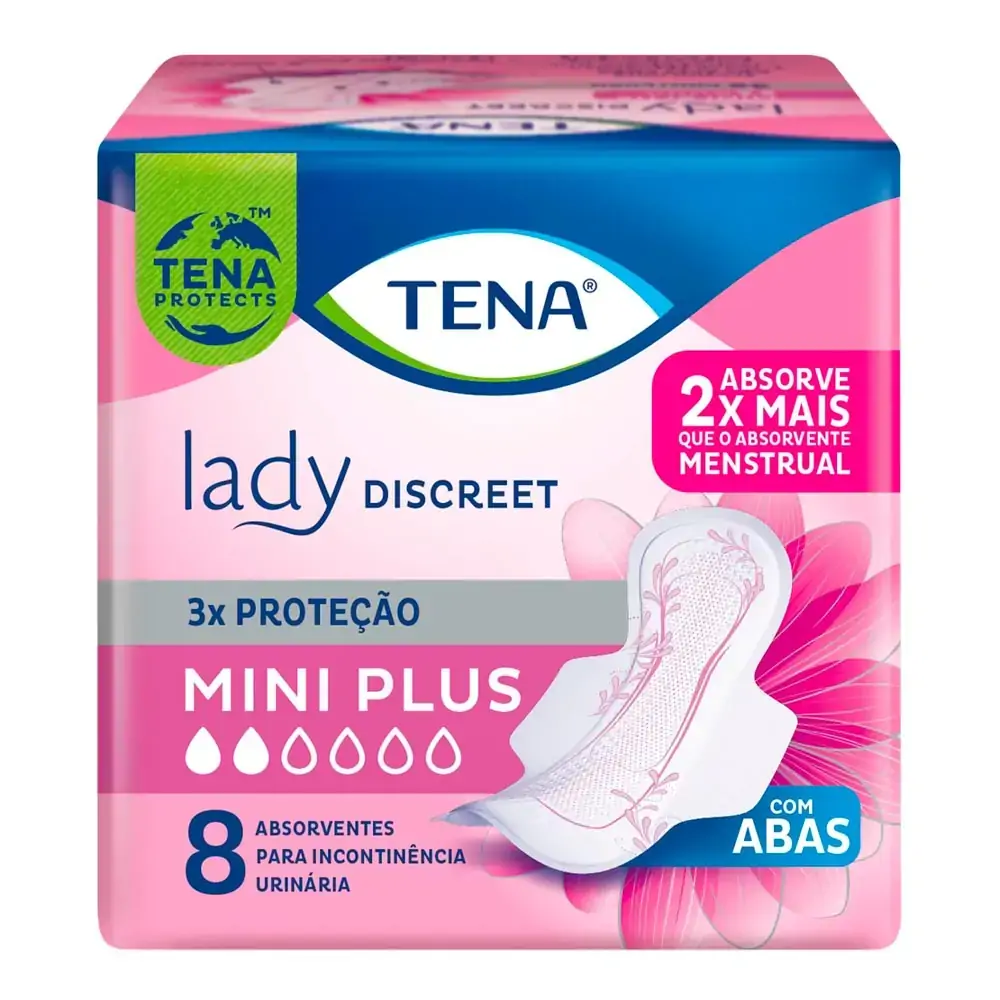 Absorvente Tena Lady Discreet Mini Plus 8 Unidades