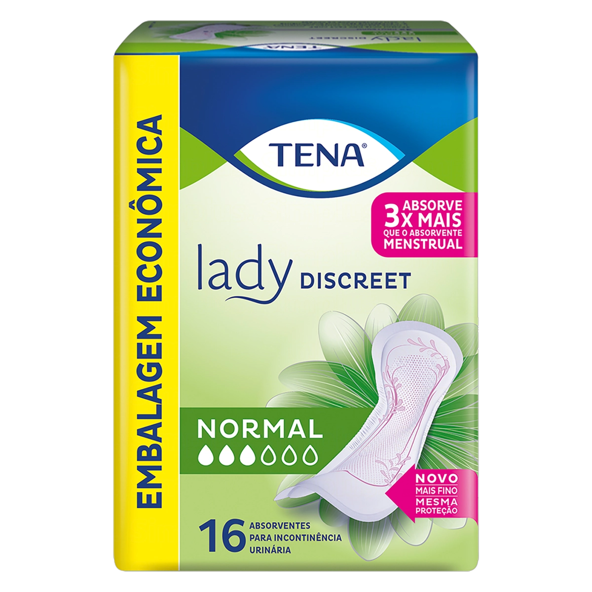 Absorvente para Incontinência Urinária Tena Lady Discreet Normal 16 Unidades
