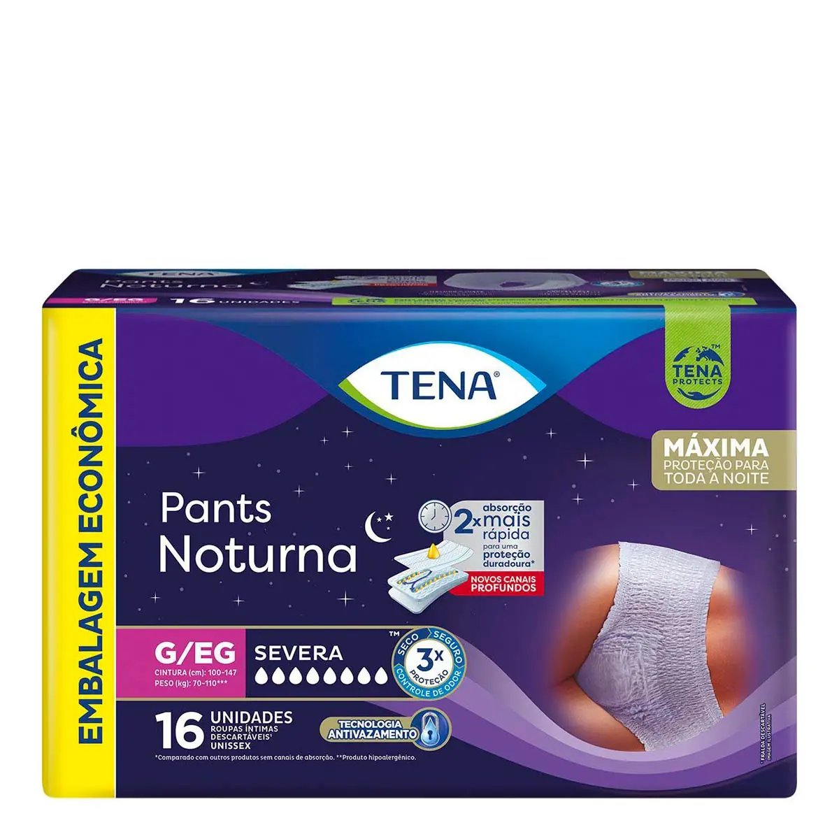 Roupa íntima Tena Pants Noturna G/EG 16 Unidades