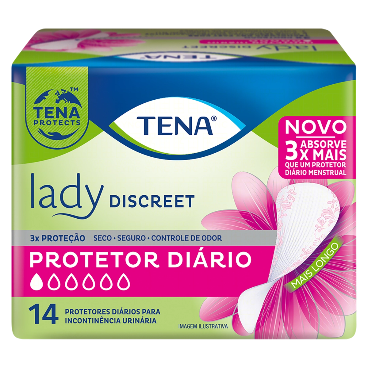 Absorvente Lady Discreet Protetor Diário 14 unidades
