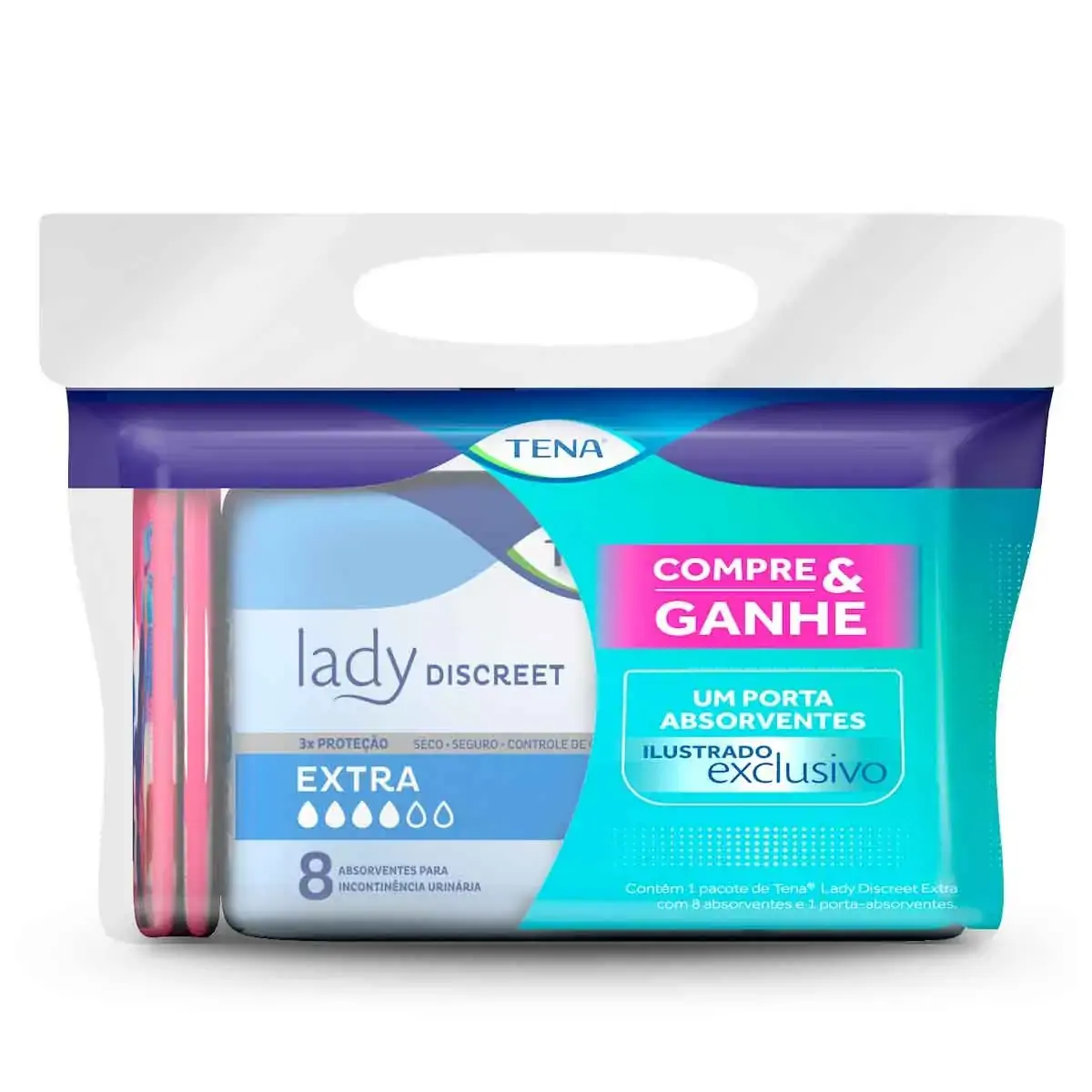 Absorvente Para Incontinã Ncia Urinã¡ria Tena Lady Discreet Extra Com 8 Unidade Brinde