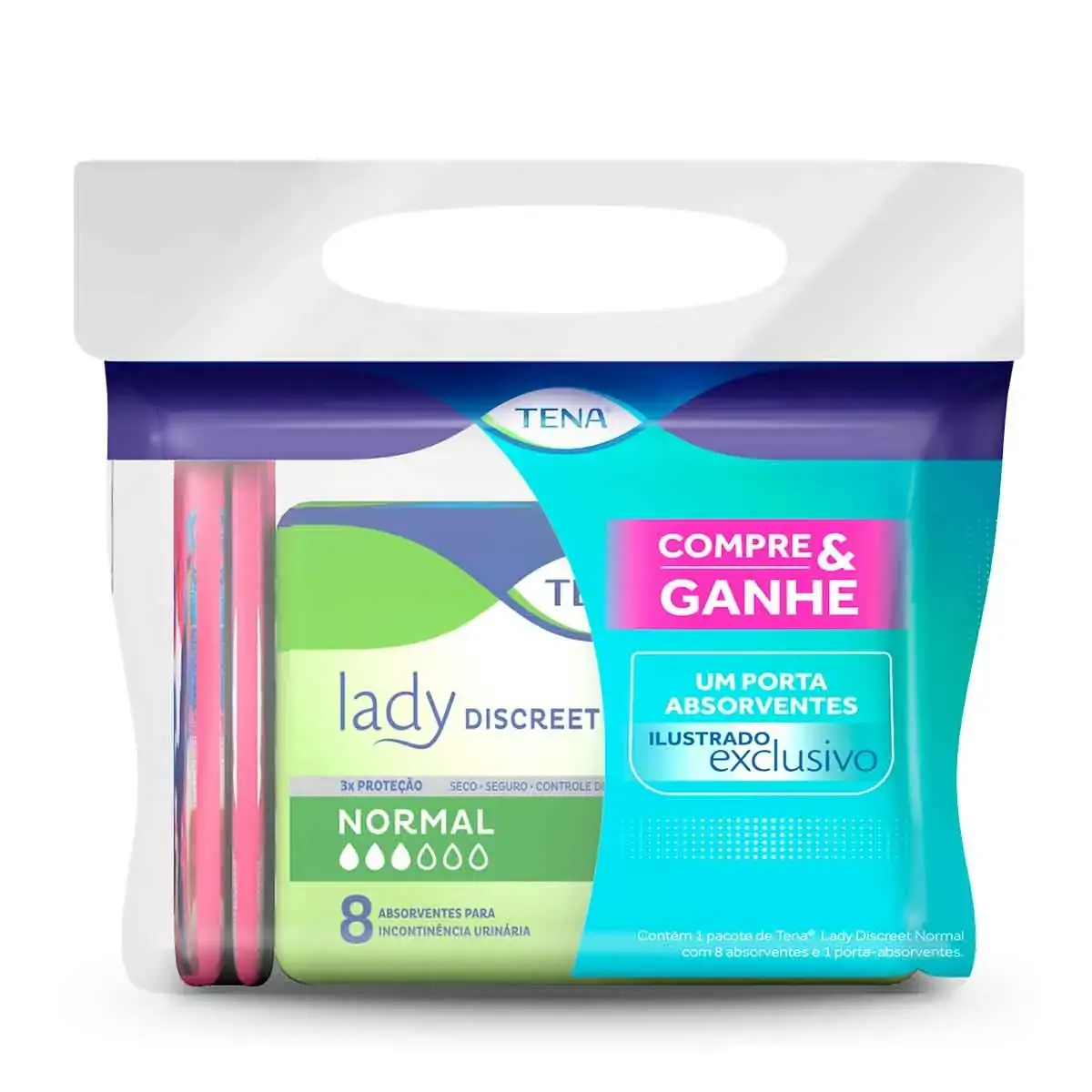 Absorvente Para Incontinã Ncia Urinã¡ria Tena Lady Discreet Normal Com 16 Unidades Brinde