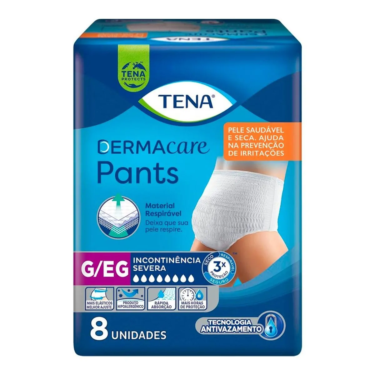 Roupa Intima Tena Pants Dermacare C/8 G/eg