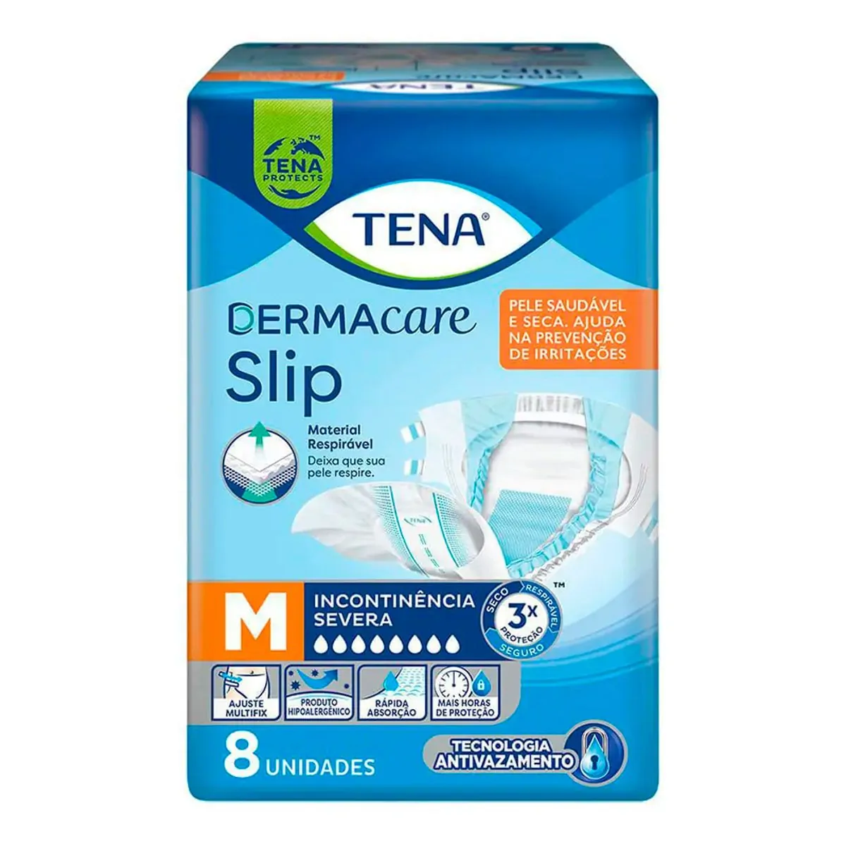 Fralda Geriátrica M Tena Slip Dermacare 8 Unidades