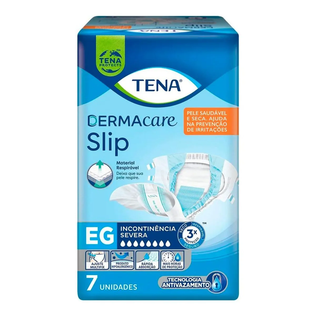 Fralda Geriátrica Tena Dermacare Slip Ultra EG com 7 unidades