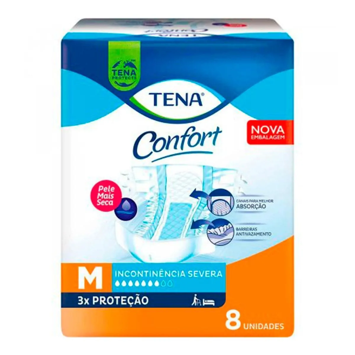 Fralda Geriátrica M Tena Confort 8 Unidades