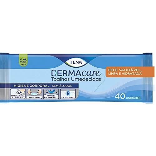 Toalha Umedecida Macia Tena Dermacare Pacote 40 Unidades