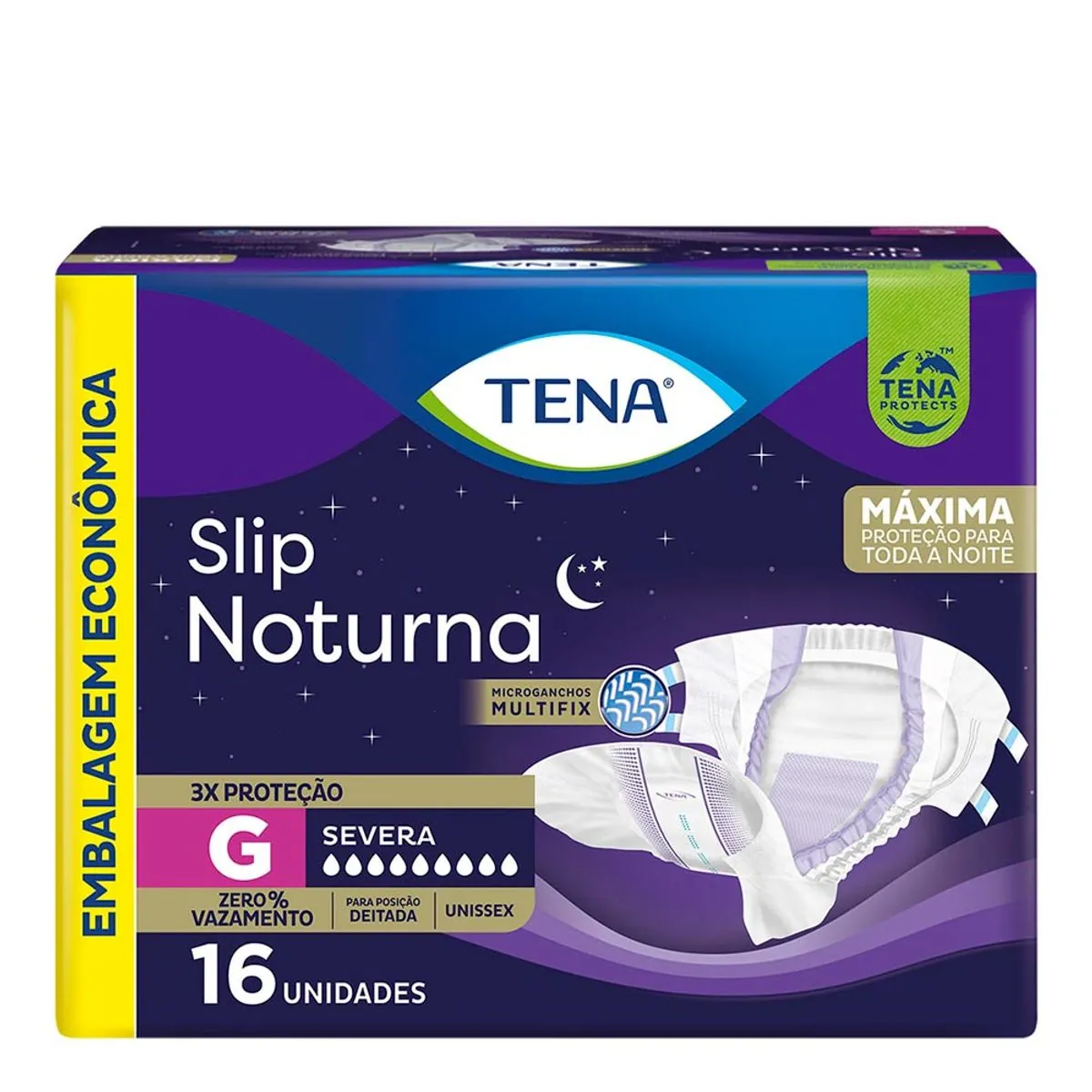 Fralda Descartável Adulto Tena Slip Noturna G Pacote 16 Unidades Embalagem Econômica