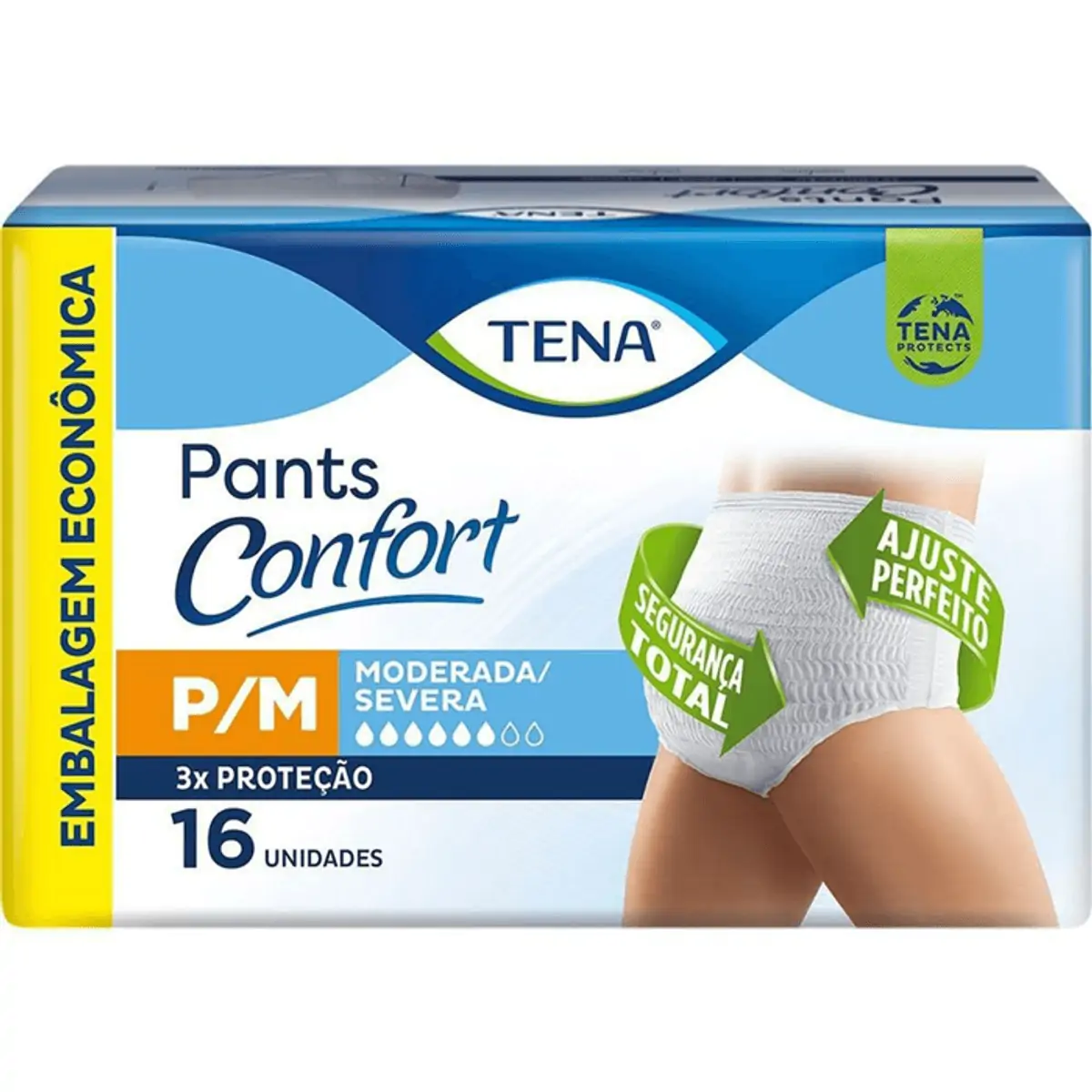 Roupa íntima Descartável Tena Pants Confort P/m Pacote 16 Unidades Embalagem Econômica