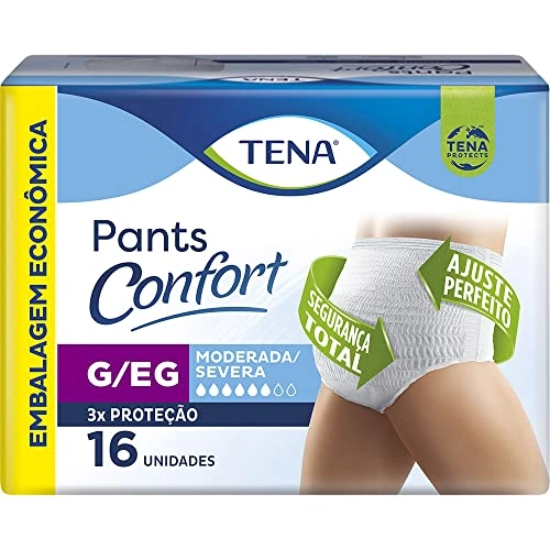 Roupa íntima Descartável Unissex Tena Pants Confort G/eg Pacote 16 Unidades Embalagem Econômica