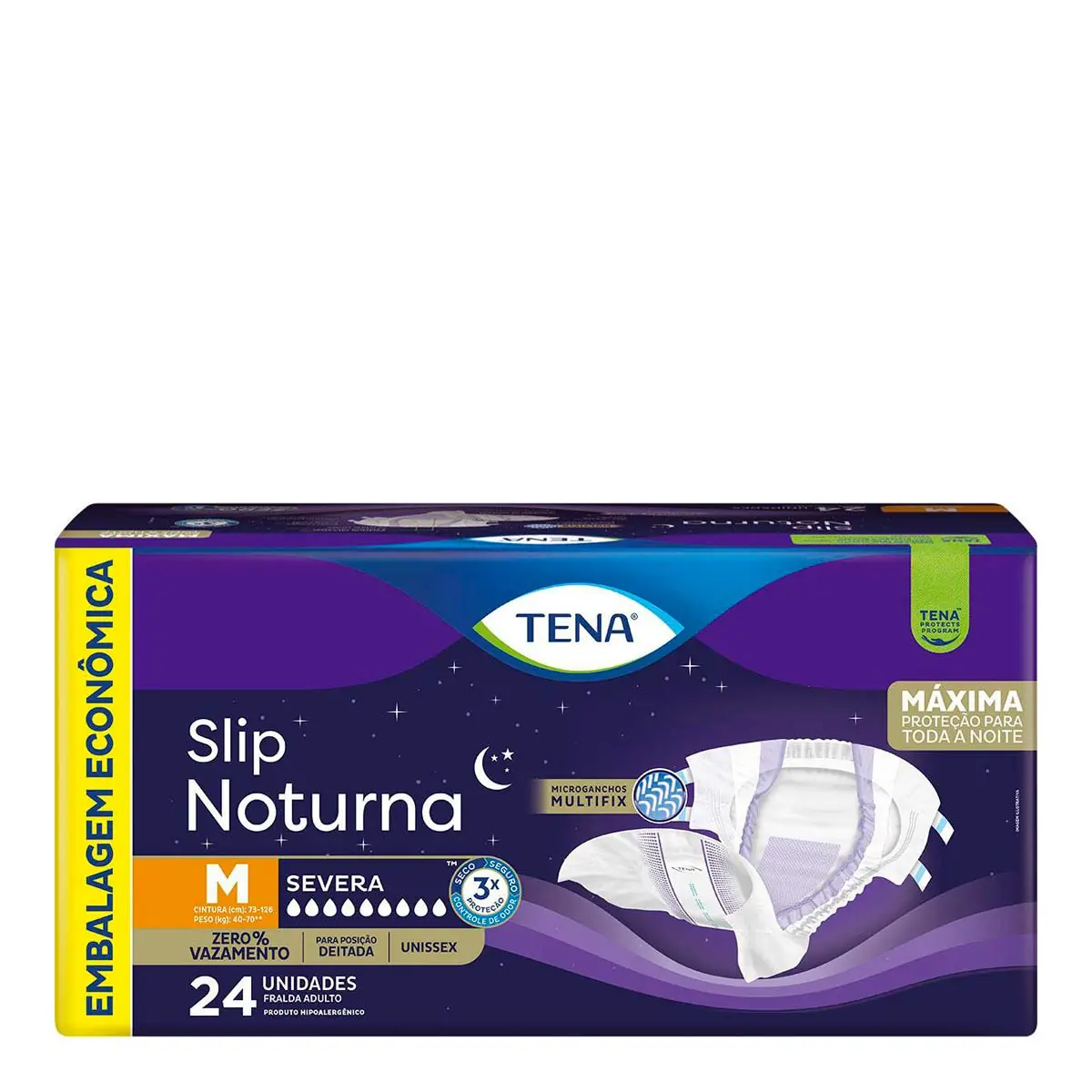 Fralda Descartável Adulto Tena Slip Noturna M Pacote Leve 24 Pague 22 Unidades