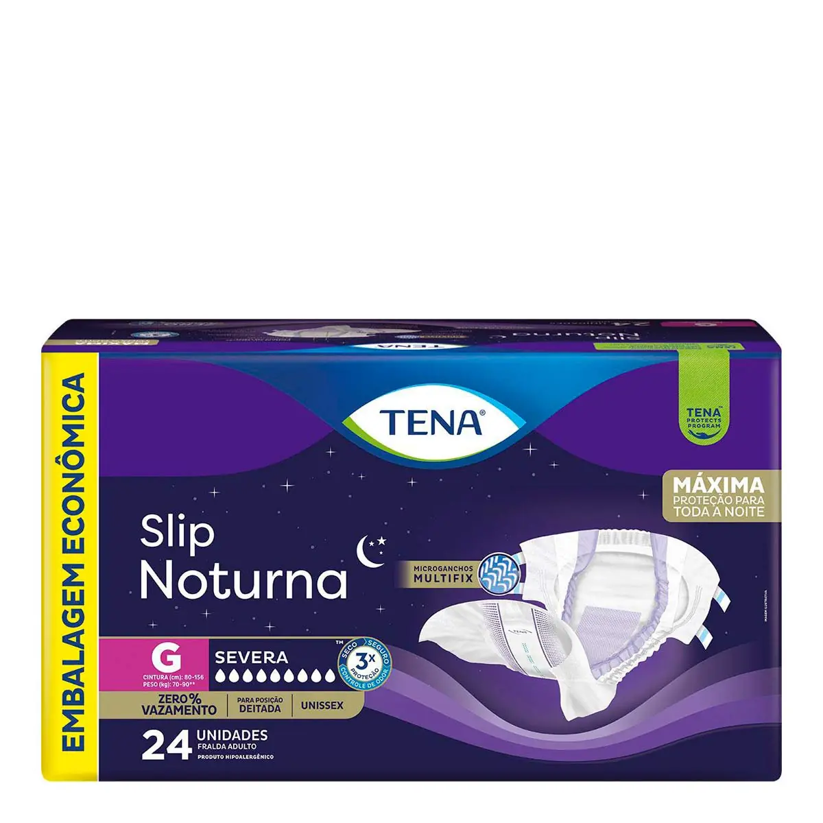 Fralda Descartável Adulto Tena Slip Noturna G Pacote Leve 24 Pague 22 Unidades