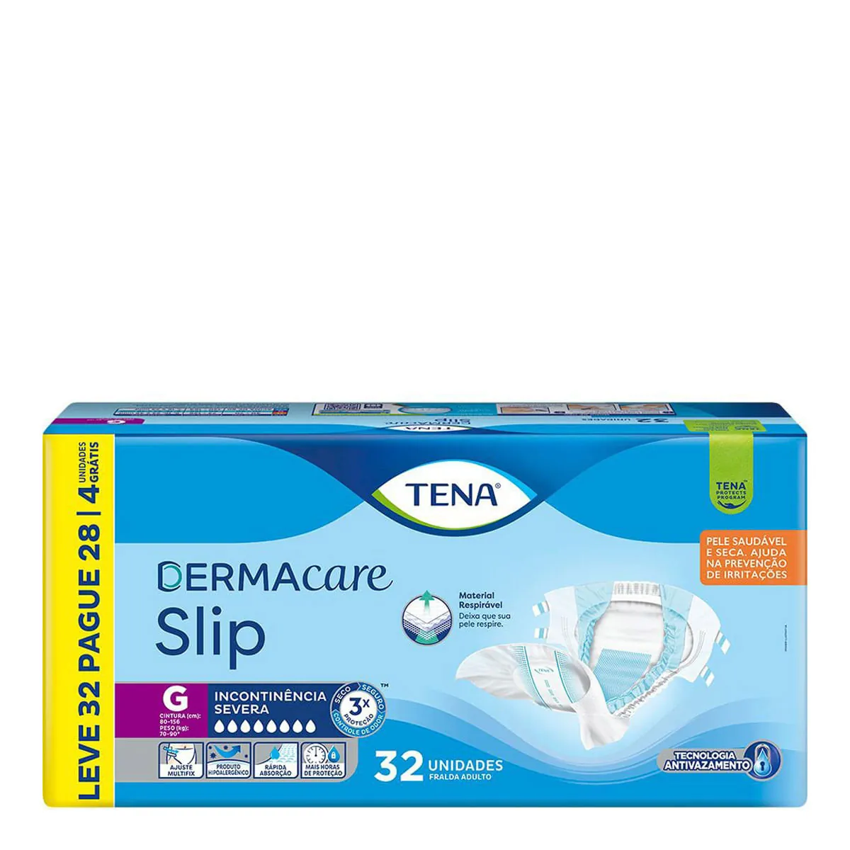 Fralda Geriátrica Tena Dermacare Slip G 32 Unidades
